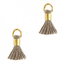 Mini Quaste Ibiza Style 0.7cm Gold-Spanish brown